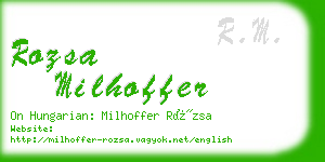 rozsa milhoffer business card